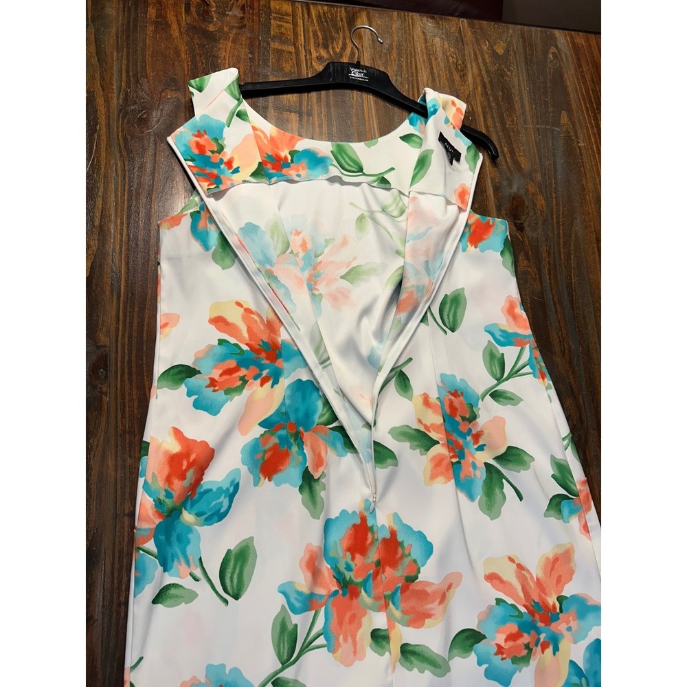 ALYX Floral Dress Sleeveless Woman's Size 14W White Tropical Flowers - Picture 6 of 6